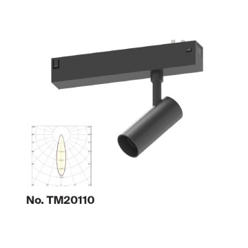Inlight Φωτιστικό spot LED 7W, 3CCT, 24° για μαγνητική ράγα 220V, σε μαύρη απόχρωση D:3,5x8cm (TM20110)