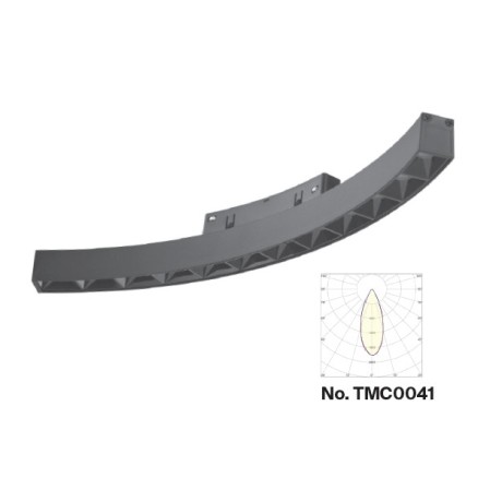 Inlight Γραμμικό φωτιστικό LED 12W 3CCT για Curved μαγνητική ράγα σε μαύρη απόχρωση D:34x2,2x2,5cm (TMC0041-Black)