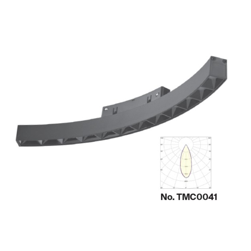 Inlight Γραμμικό φωτιστικό LED 12W 3CCT για Curved μαγνητική ράγα σε μαύρη απόχρωση D:34x2,2x2,5cm (TMC0041-Black)