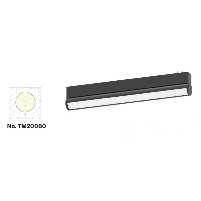 Inlight Γραμμικό Φωτιστικό LED 15W  3CCT 120°,για Μαγνητική Ράγα 220V  σε μαύρη απόχρωση D: 33,4x6x3,3cm (TM20080)