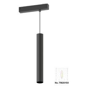 Inlight Κρεμαστό φωτιστικό LED 10W, 3CCT, 24°, για μαγνητική ράγα 220V  σε μαύρη απόχρωση D:4x30cm (TM20150)