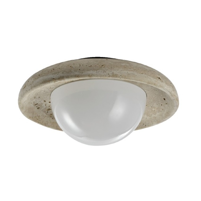 Πλαφονιέρα οροφής γκρι από travertine marble 2XG9 D:25cm (43067)