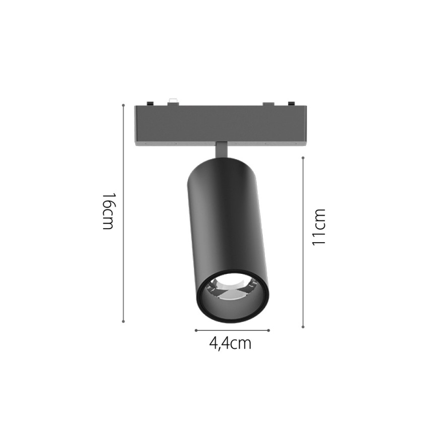 Φωτιστικό LED 9W 3CCT για Ultra-Thin μαγνητική ράγα σε μαύρη απόχρωση (by tuya and zigbee) D:16cmX4,5cm (T05105-BL)