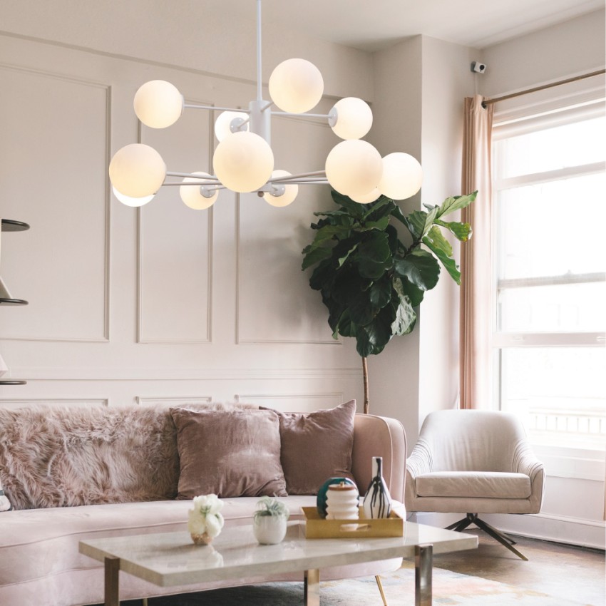 Κρεμαστό φωτιστικό LED 7W 3000K από μέταλλο D:60cm (6070-White)