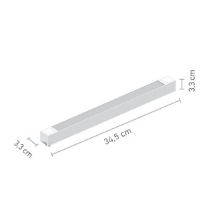 Γραμμικό φωτιστικό LED 20W 3000K για μονοφασική ράγα σε λευκή απόχρωση D:30cmX3,3cm (T02601-WH)