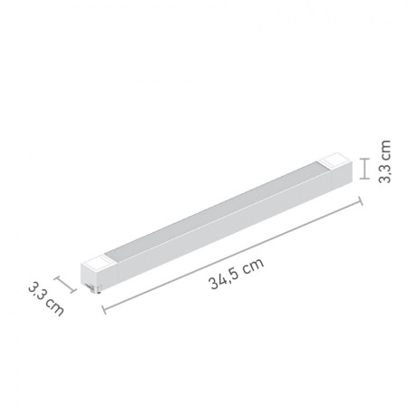 Γραμμικό φωτιστικό LED 20W 3000K για μονοφασική ράγα σε μαύρη απόχρωση D:30cmX3,3cm (T02601-BL)