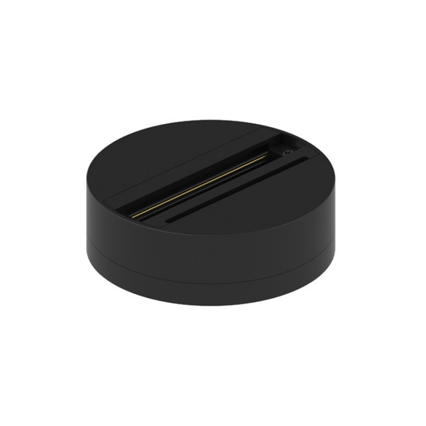 Βάση στρογγυλή για τριφασική ράγα σε μαύρη απόχρωση (TC015-BL)