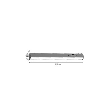 Inlight Γραμμικό φωτιστικό LED 10W 3CCT για Ultra Thin ράγα σε μαύρη απόχρωση D:31,5X2,6X2,4cm (TMU0050-Black)