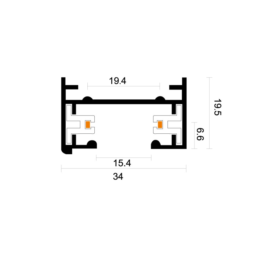 Μονοφασική Ράγα 2m σε άσπρη απόχρωση (TR1-0012-White)