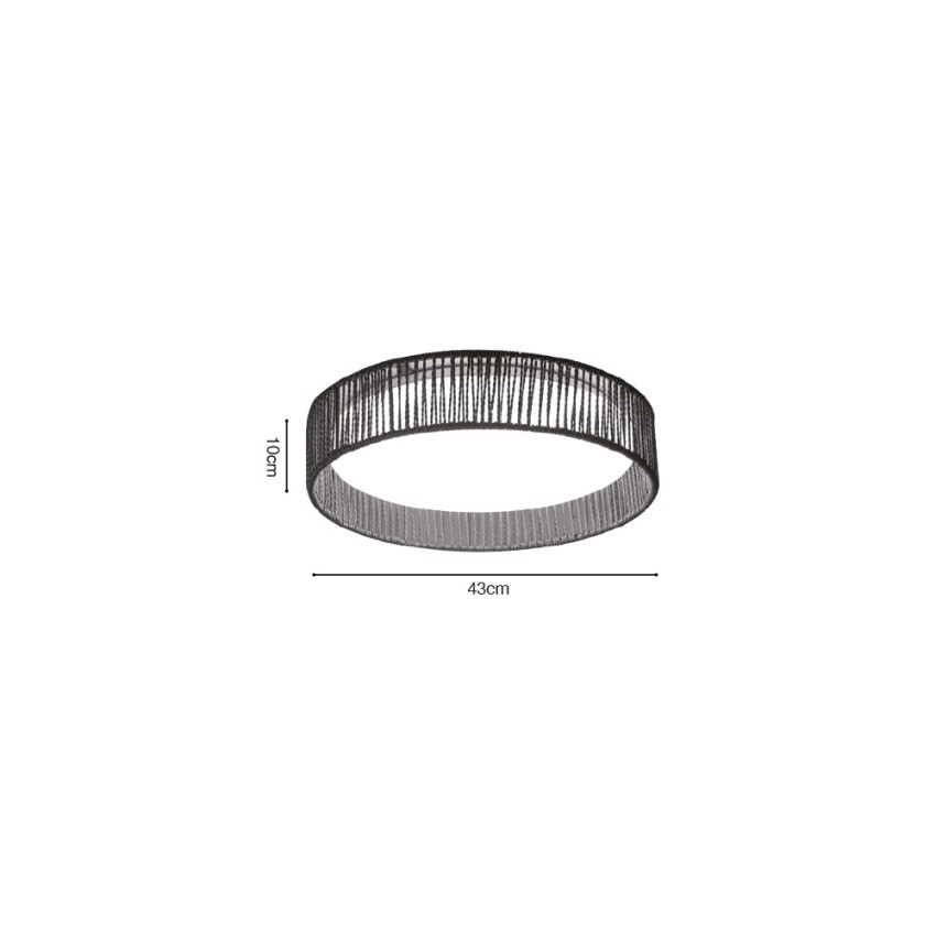 Inlight Πλαφονιέρα οροφής LED 36W 3CCT (by switch on base) από σχοινί και ακρυλικό D:43cm (42039-B)