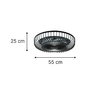 Ανεμιστήρας-Φωτιστικό Fan Light LED Οροφής 36W 3CCT σε Μαύρο