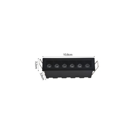 Inlight Downlight σποτ 6*3W 3CCT σε μαύρη απόχρωση (X00200B)