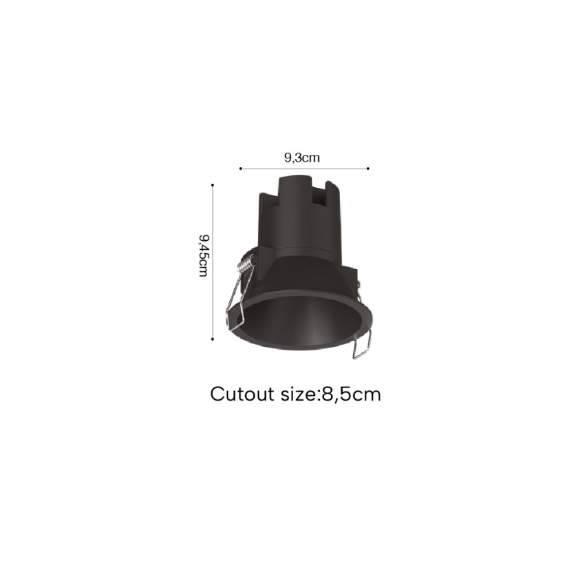 Inlight Downlight σποτ 10W 3CCT σε μαύρη απόχρωση (X00250B)