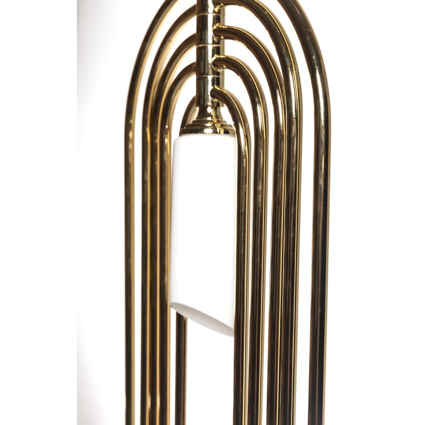 Κρεμαστό Μονόφωτο BEG 1363 με Επίχρυσο Σκελετό & Οπαλίνα Γυαλί