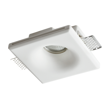 Χωνευτό Γύψινο Σποτ GU10 Τετράγωνο Trimless 130x130 Λευκό