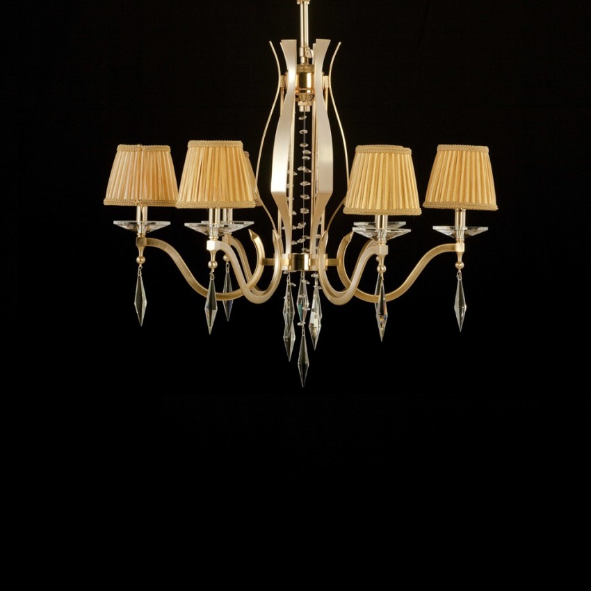 CLAMP 191/1 – Μπρούτζινο Κρεμαστό Φωτιστικό με Αμπαζούρ | Glint.gr