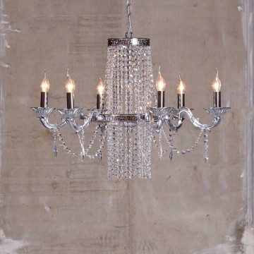 CLASS 9011 – Κρεμαστό Φωτιστικό 6φωτο Μπρούτζινο με Κρύσταλλα