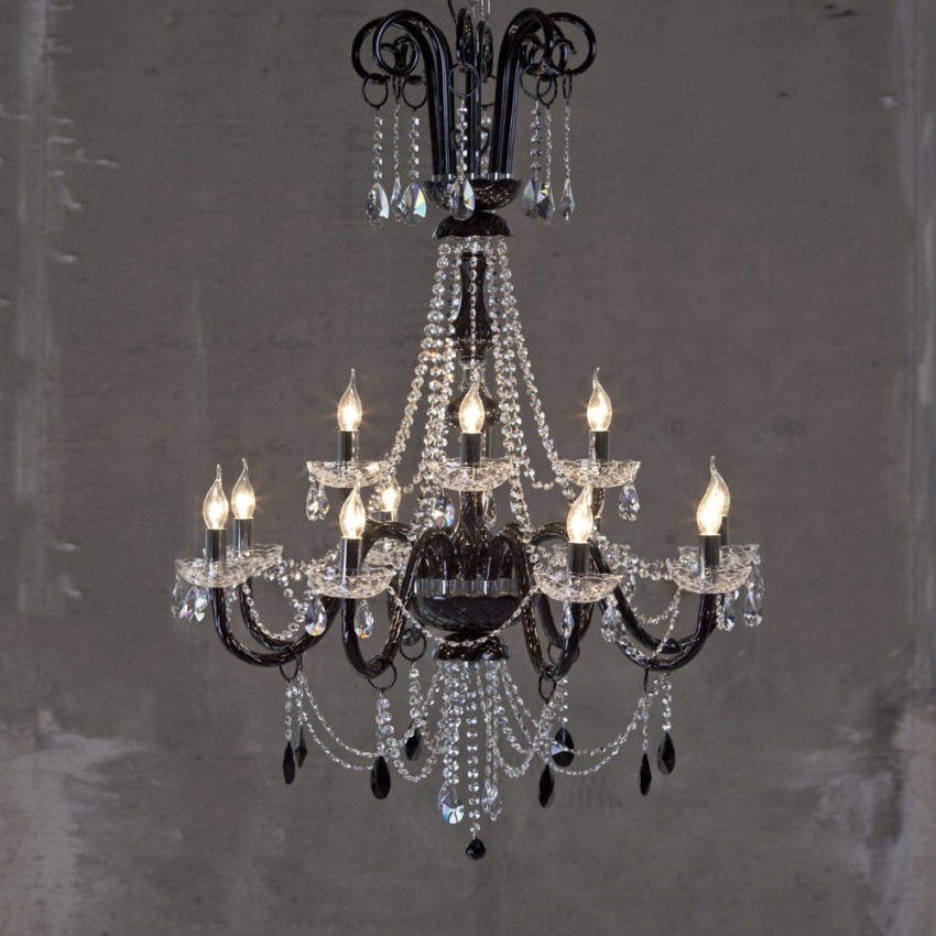 CRYSTAL 8001/12 – Κρυστάλλινος Πολυέλαιος 12φωτος από Μπρούτζο και Κρύσταλλο