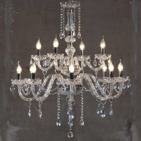 CRYSTAL 8002/12 – Δίροφος Κρυστάλλινος Πολυέλαιος 12φωτος από Μπρούτζο και Κρύσταλλο