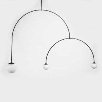 Κρεμαστό Φωτιστικό CURVE 1230/3 με Οπαλίνα – Minimal Μεταλλικός Σχεδιασμός