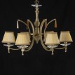 Πολυέλαιος G 151/6 – Κρεμαστό Φωτιστικό με 6 Πλισέ Αμπαζούρ & Κρυστάλλινα Στοιχεία από Μπρούτζο