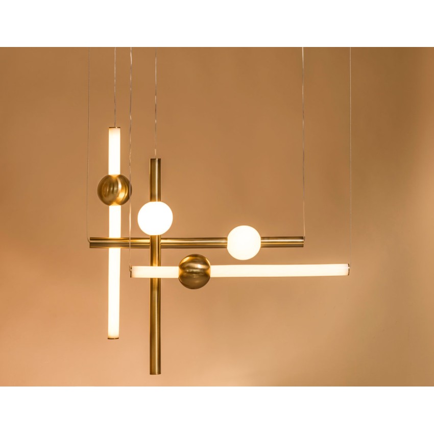 NERI 933/4 – Κρεμαστό Φωτιστικό με 4 Φώτα και Οξυντέ Φινίρισμα