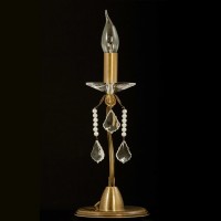 PEARL 176/P – Μπρούτζινο Επιτραπέζιο Φωτιστικό με Κρύσταλλα και Πέρλες