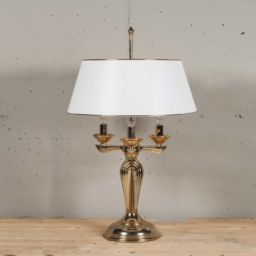 Επιτραπέζιο φωτιστικό μπρούτζινο κλασικό με αμπαζούρ Rome 2000L