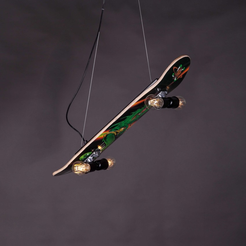 Απλίκα Τοίχου Skateboard με Σχέδιο Λαμπτήρων