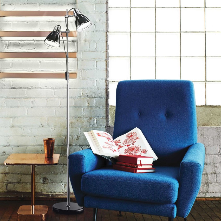 Φωτιστικό Δαπέδου ELVIS/D με Ρυθμιζόμενο Φως και Σκελετό από Χρώμιο