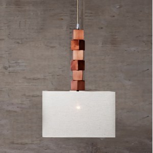 Κρεμαστό Μονόφωτο Ξύλινο Φωτιστικό με Λευκό Αμπαζούρ – ALIS 122