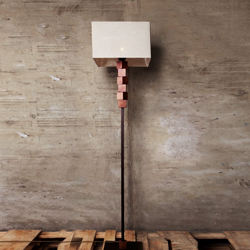 glint.gr ALIS 122/S - Ξύλινο Φωτιστικό Δαπέδου με Υφασμάτινο Αμπαζούρ | Αποκλειστικά στο glint.gr Φωτιστικό Δαπέδου ALIS 122/S με Ξύλινη Βάση & Προσαρμόσιμο Αμπαζούρ