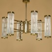 Φωτιστικό Κρεμαστό LUXIT 426/6 – 12 Φώτα, Μπρούτζος και Γυαλί, Ρυθμιζόμενο με Διάφορες Αποχρώσεις
