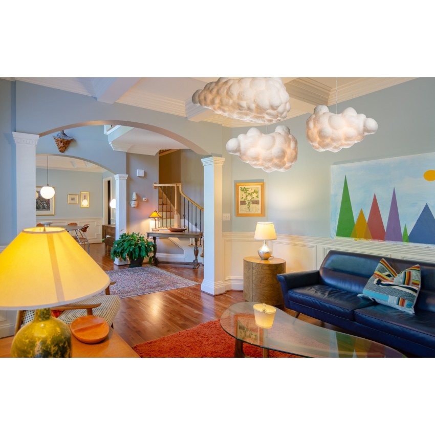 Cloud Φωτιστικό Δαπέδου με Σκελετό από Μέταλλο και Μεταξωτό Καπέλο Σύννεφο Cloud Φωτιστικό Δαπέδου με Σκελετό από Μέταλλο και Μεταξωτό Καπέλο Σύννεφο