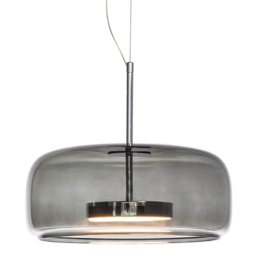 Μονόφωτο Φωτιστικό HAROL 906B με Φιμέ Γυαλί και LED | Glint.gr HAROL 906B – Κρεμαστό Μονόφωτο Φωτιστικό με Φιμέ Γυαλί