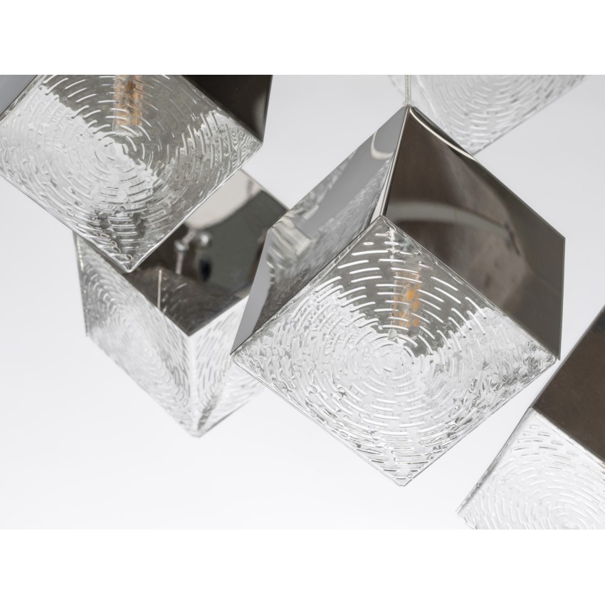 Κρεμαστό Φωτιστικό SQURE 917S/5 με 5 Μεταλλικούς Κύβους – Χρυσό ή Ασημί | glint.gr