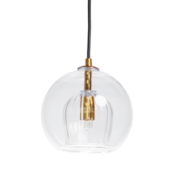 Μονόφωτο Φωτιστικό με Διπλό Διάφανο Γυαλί και Χρυσό Φινίρισμα