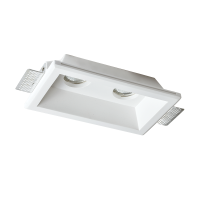 Διπλό Χωνευτό Σποτ GU10 Τετράγωνο Trimless Γύψινο 150x250 Λευκό