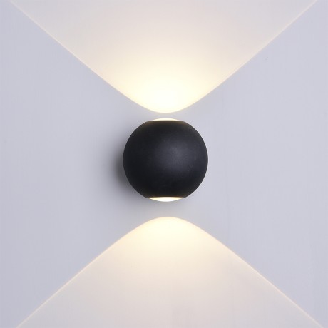 Glint® Σποτ Απλίκα Τοίχου Up & Down W5196 – Μαύρη, LED 6W, IP54