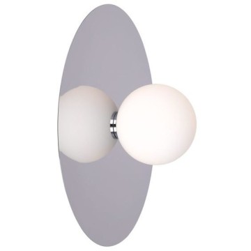 Απλίκα τοίχου από χάλυβα και γυαλί οπαλίνα DIST 916A