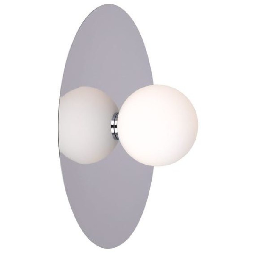 Απλίκα τοίχου από χάλυβα και γυαλί οπαλίνα DIST 916A