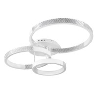 Φωτιστικό LED με 3 Δακτύλια – 98W, 12123 Lumen, Ρυθμιζόμενο Χρώμα και Φωτεινότητα, Τηλεχειριστήριο, Λευκό L008