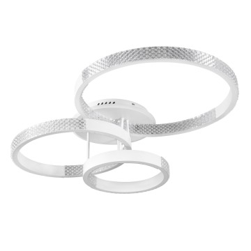 Φωτιστικό LED με 3 Δακτύλια – 98W, 12123 Lumen, Ρυθμιζόμενο Χρώμα και Φωτεινότητα, Τηλεχειριστήριο, Λευκό L008