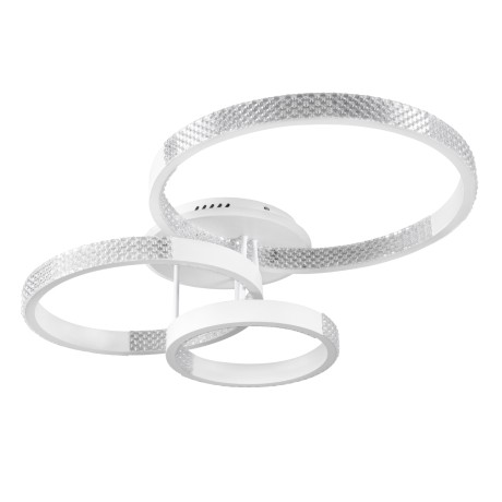 Φωτιστικό LED με 3 Δακτύλια – 98W, 12123 Lumen, Ρυθμιζόμενο Χρώμα και Φωτεινότητα, Τηλεχειριστήριο, Λευκό L008