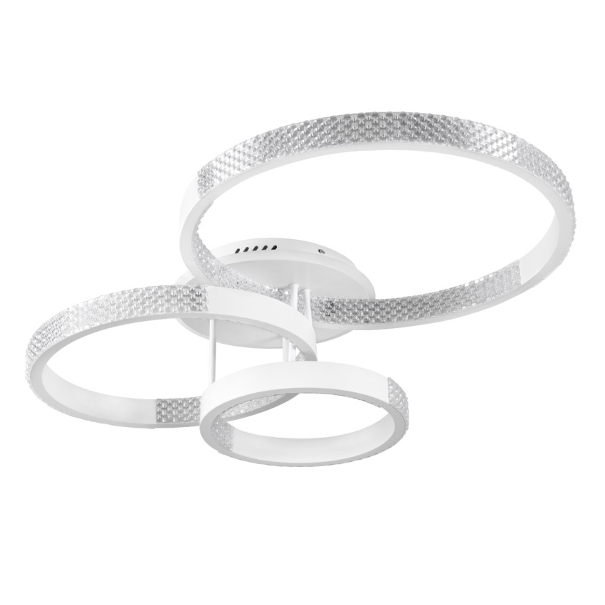 Φωτιστικό LED με 3 Δακτύλια – 98W, 12123 Lumen, Ρυθμιζόμενο Χρώμα και Φωτεινότητα, Τηλεχειριστήριο, Λευκό L008