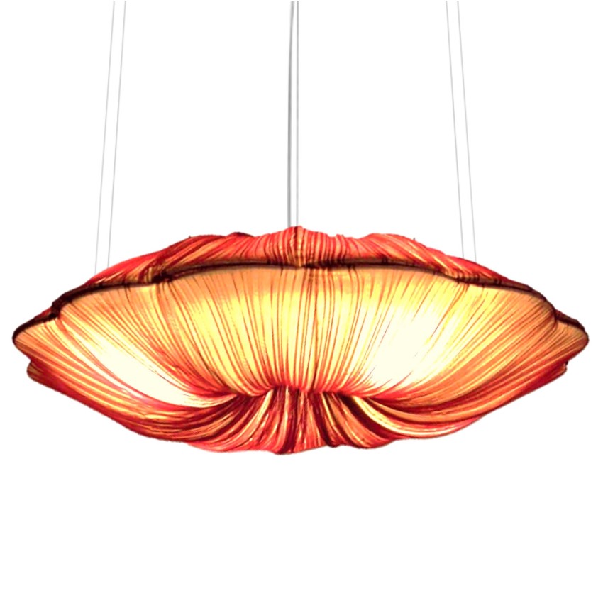 Κρεμαστό Φωτιστικό AG 15154 από Χάλυβα και Ύφασμα