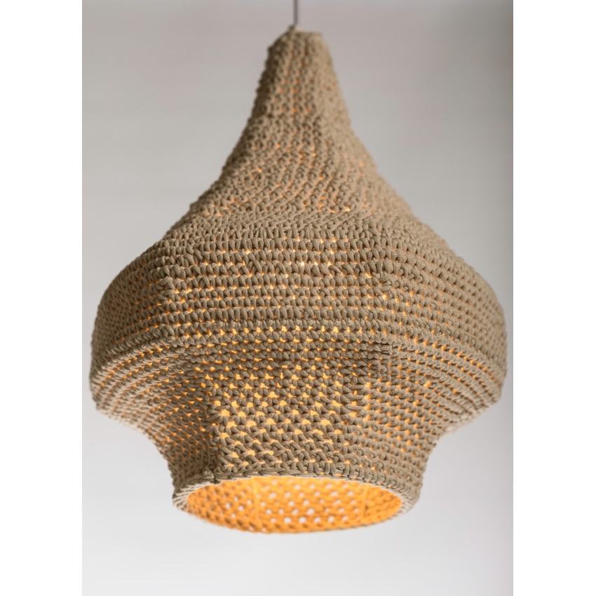 Κρεμαστό Φωτιστικό Μονόφωτο από Πλεκτό Ύφασμα