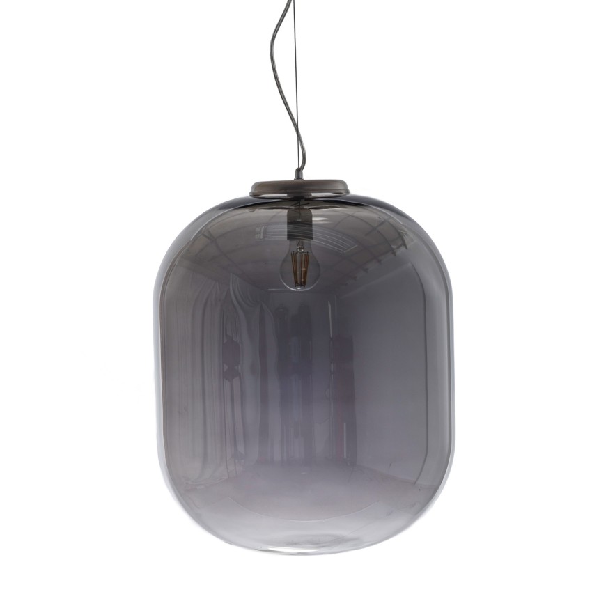 Φωτιστικό Δαπέδου Μονόφωτο με Μεγάλο Γυαλί σε Φιμέ Χρώμα ZIU 8S