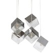 Κρεμαστό Φωτιστικό με 5 Μεταλλικούς Κύβους – Χρυσό ή Ασημί | SQURE 917S/5