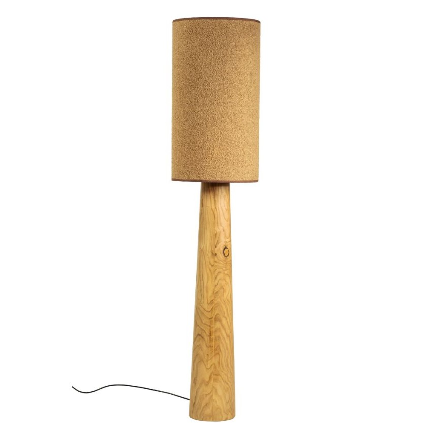 ZARI 124S Ξύλινο Φωτιστικό Δαπέδου με Υφασμάτινο Αμπαζούρ